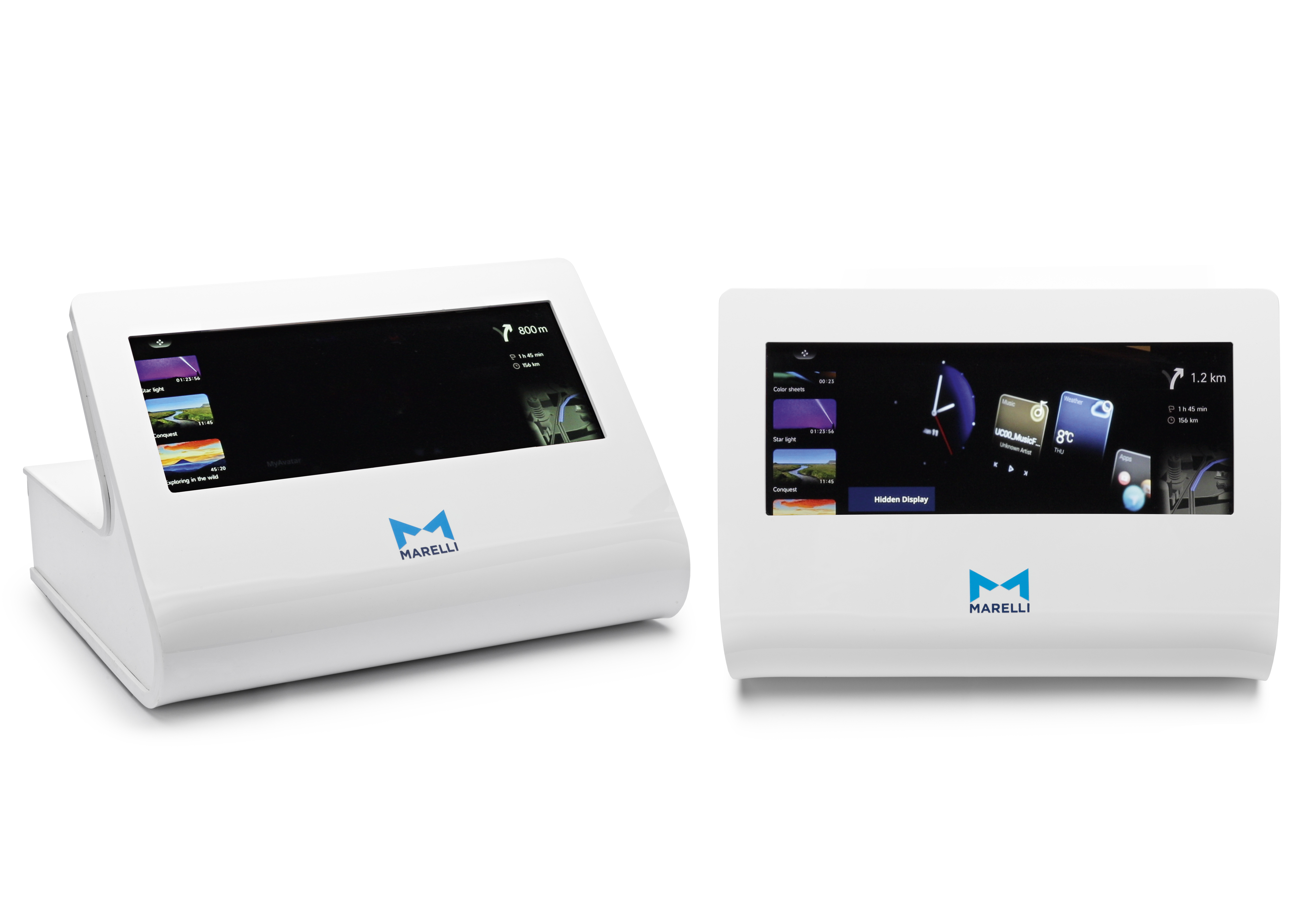 コックピットドメインコントローラ上のS字型27インチ・デュアル